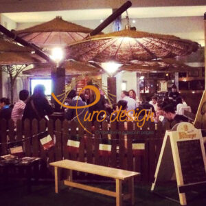 Ombrellone in stuoia intrecciata a 4 braccia